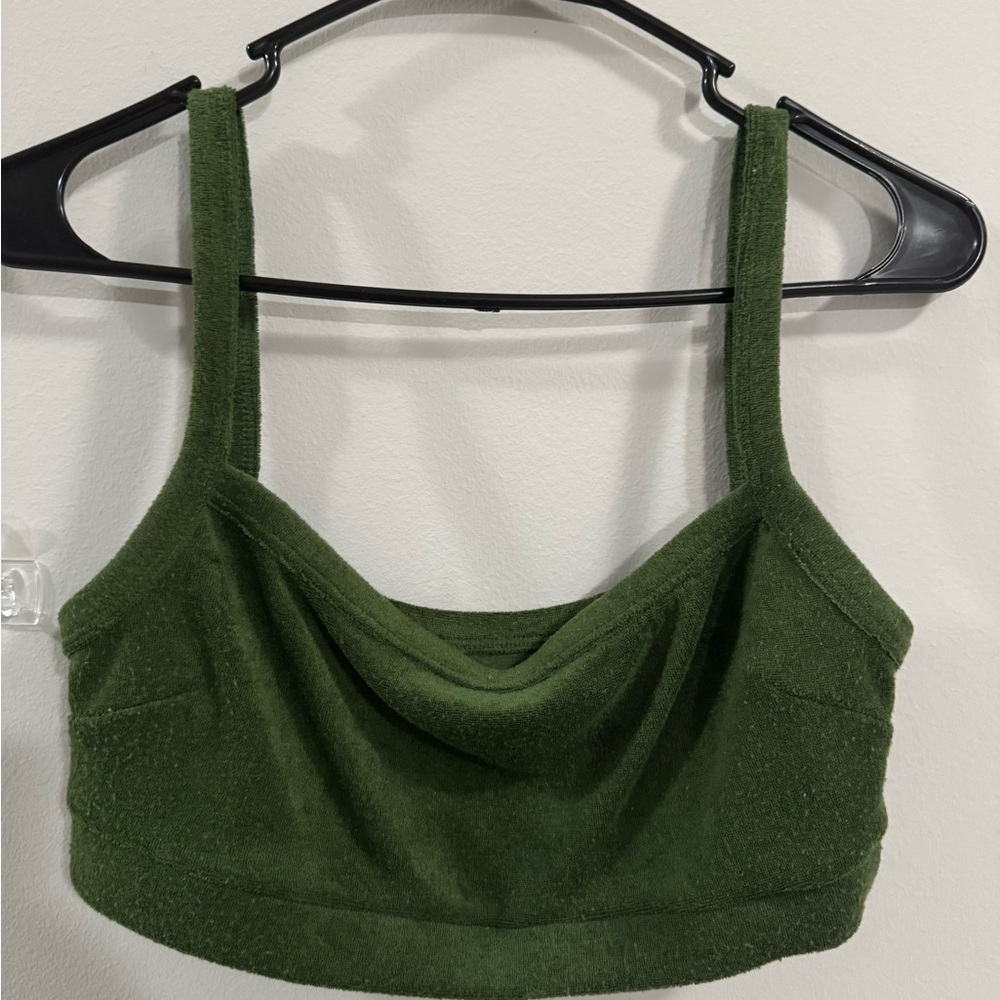 Urban Outfitters Olive Green Cropped Tank Top
